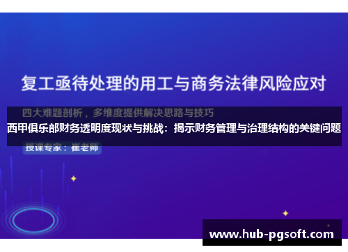 西甲俱乐部财务透明度现状与挑战:揭示财务管理与治理结构的关键问题 西甲俱乐部财务透明度现状与挑战:揭示财务管理与治理结构的关键问题