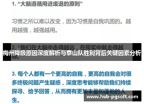 梅州降级原因深度解析与泰山队胜利背后关键因素分析 梅州降级原因深度解析与泰山队胜利背后关键因素分析
