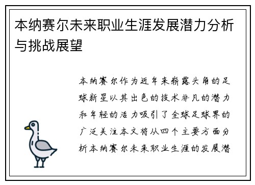 本纳赛尔未来职业生涯发展潜力分析与挑战展望